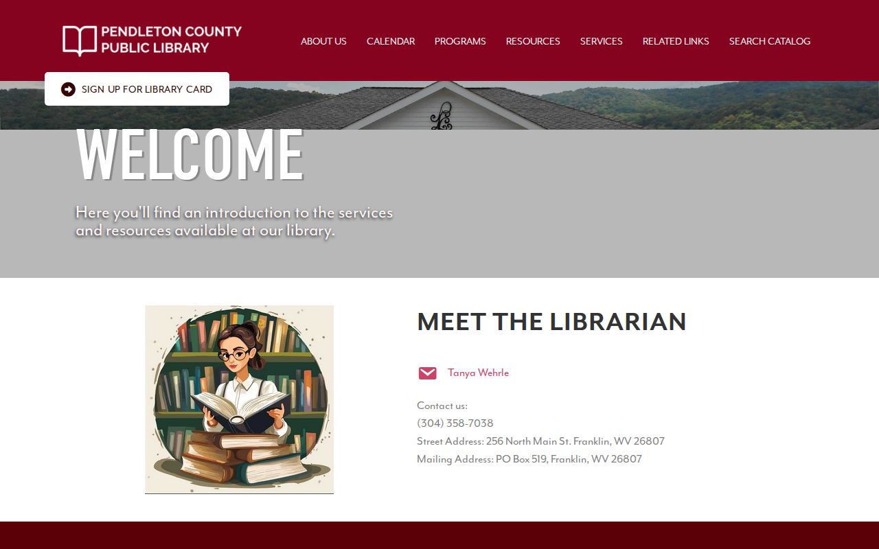Pendleton County Public Library in Franklin for local history research